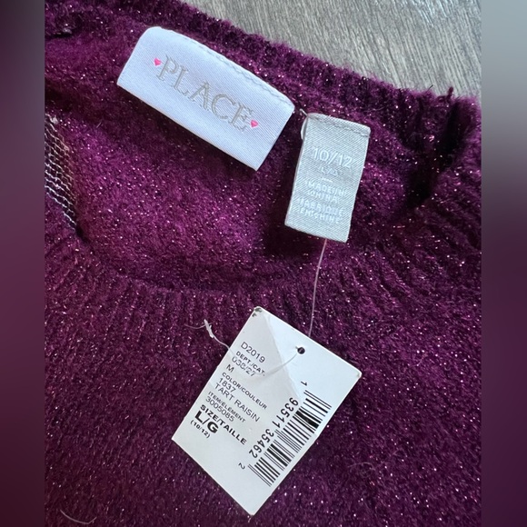 Children’s place sequin wings sweater dress in Tart Raisin size 10-12/L NWT! - Picture 5 of 8